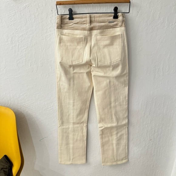 Tractr Two Tone Texture Tan Cream Corduroy Denim Straight Leg Jeans Size 2 - Picture 4 of 5